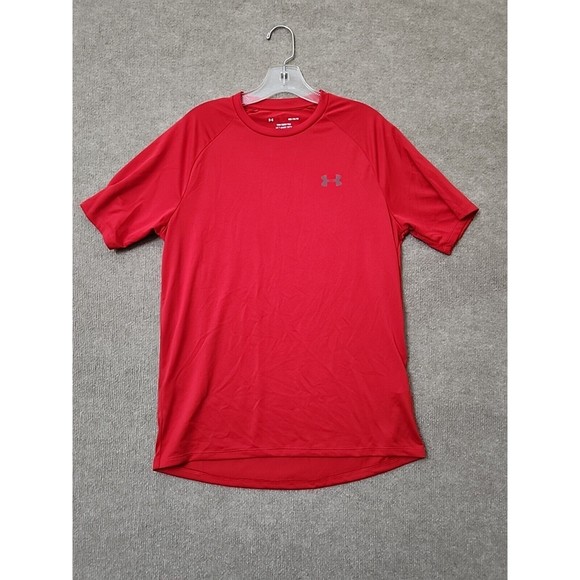 Under Armour The Tech Tee Mens Medium Red Short Sleeve Shirt Performance Stretch - Picture 1 of 8